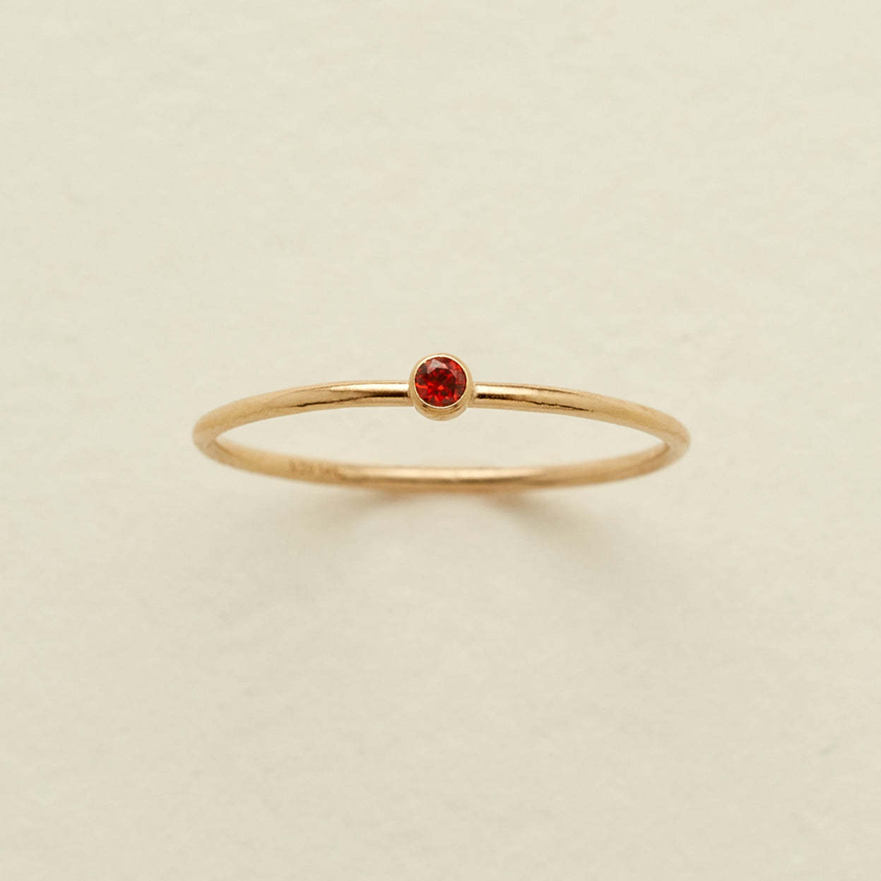 Doğum Taşı Minimalist Halka Yüzük - Turkuaz Görünümlü Sade Çember Yüzük