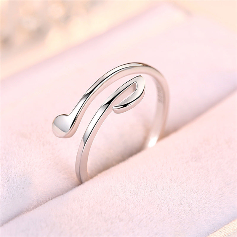 S925 Ayar Gümüş Halka Formlu Açık Yüzük - Minimalist Ayarlanabilir Jump Ring