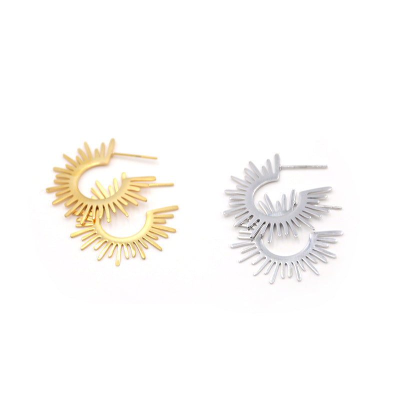 Güneş Formlu Küpe - Avrupa & Amerikan Tarzı Divergent Sunburst Küpe
