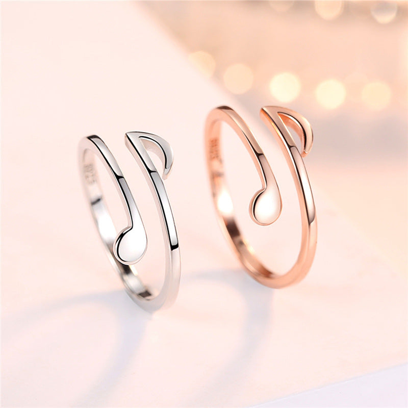 S925 Ayar Gümüş Halka Formlu Açık Yüzük - Minimalist Ayarlanabilir Jump Ring