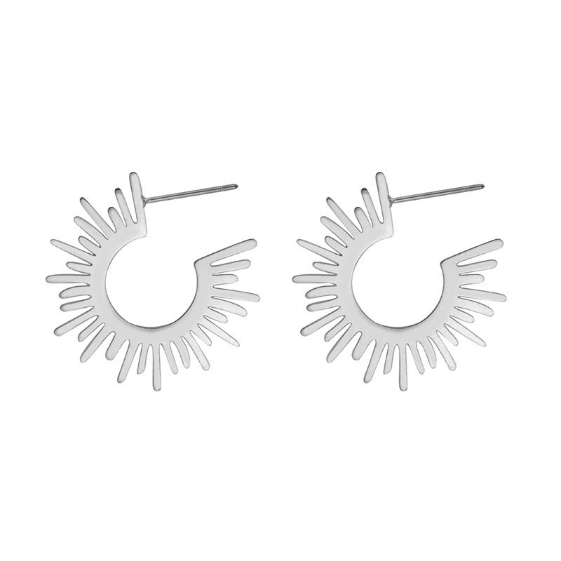 Güneş Formlu Küpe - Avrupa & Amerikan Tarzı Divergent Sunburst Küpe