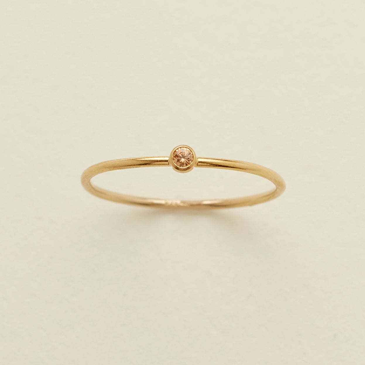Doğum Taşı Minimalist Halka Yüzük - Turkuaz Görünümlü Sade Çember Yüzük