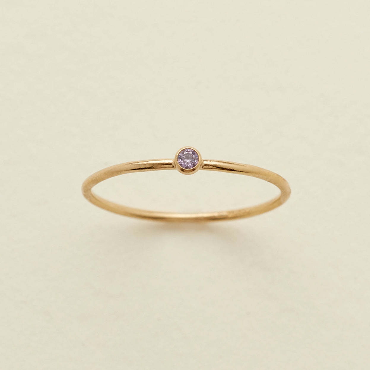 Doğum Taşı Minimalist Halka Yüzük - Turkuaz Görünümlü Sade Çember Yüzük