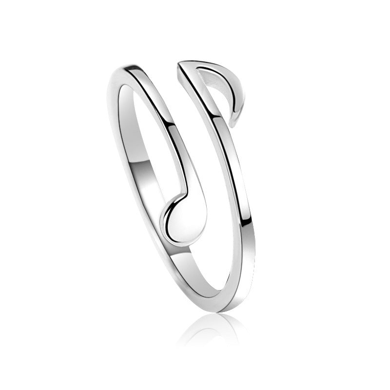 S925 Ayar Gümüş Halka Formlu Açık Yüzük - Minimalist Ayarlanabilir Jump Ring