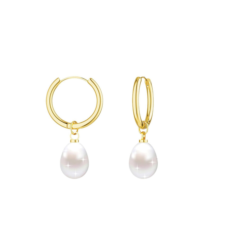 Su Damlası Şeklinde İnci Küpe - Minimalist ve Zarif Dangle Pearl Küpe